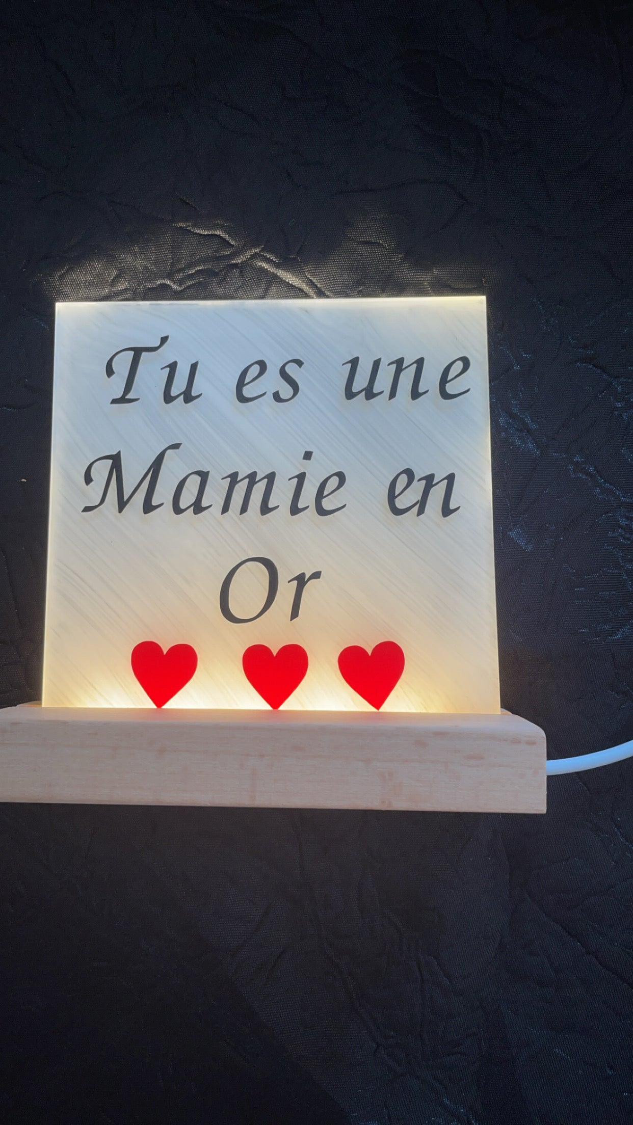 Lampe LED "Mamie en Or" - Cadeau Lumineux et Personnalisé