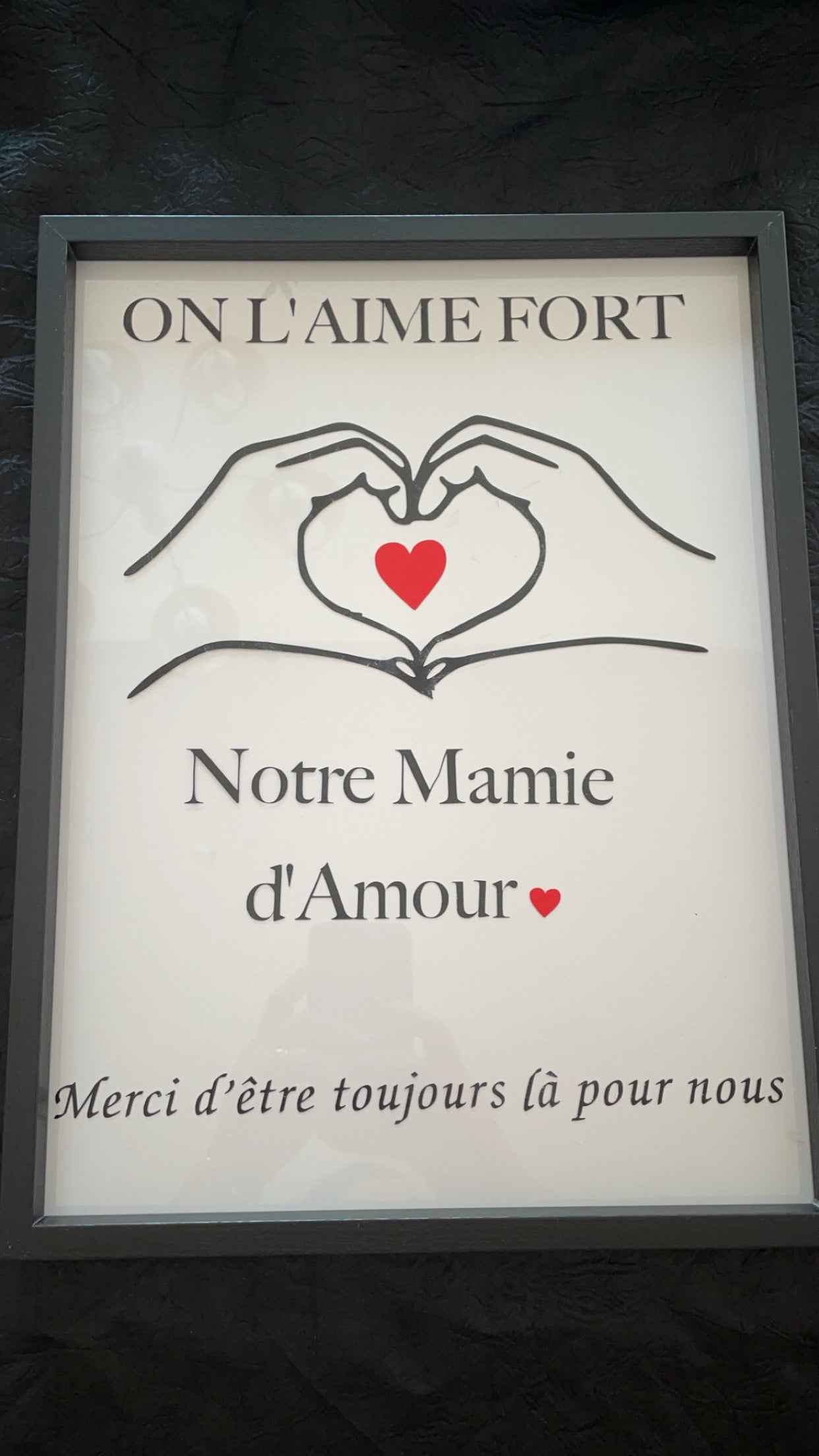 Cadre On t’aime fort